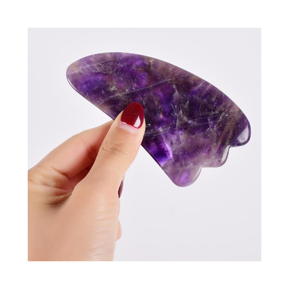 Dechoicelife Ivory (A-) Amethyst Face Roller Gua Sha Tool Set Facial Neck Massage Natural Stone Jade Roller Slimming Anti Wrinkle Cellulite Beauty
