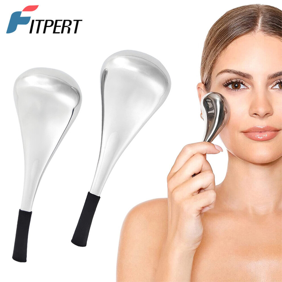 Dechoicelife (A-Silver) 1Pair Cryo Sticks Ice Globes For Woman Face&Eyes,Unbreakable Stainless Steel Facial Massager For Gifts,Cooling Rollers Skin Care