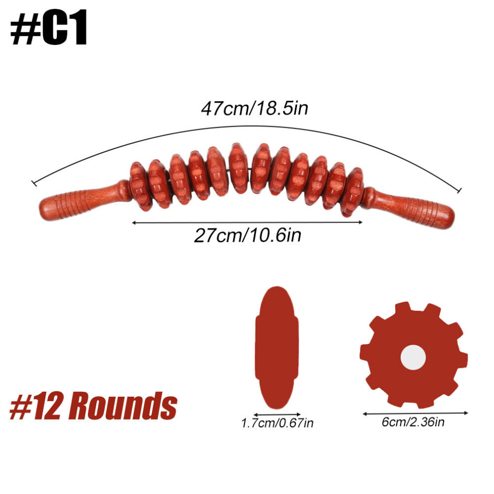 Dechoicelife (A-C1) Wood Muscle Roller Stick With Trigger Points Body Massager Roller For Waist Back Leg Relieve Muscle Soreness Cramping Tightness