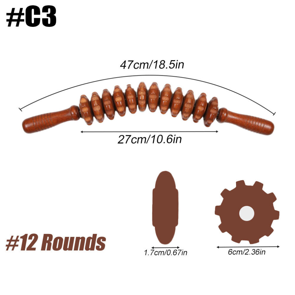 Dechoicelife (A-C3) Wood Muscle Roller Stick With Trigger Points Body Massager Roller For Waist Back Leg Relieve Muscle Soreness Cramping Tightness