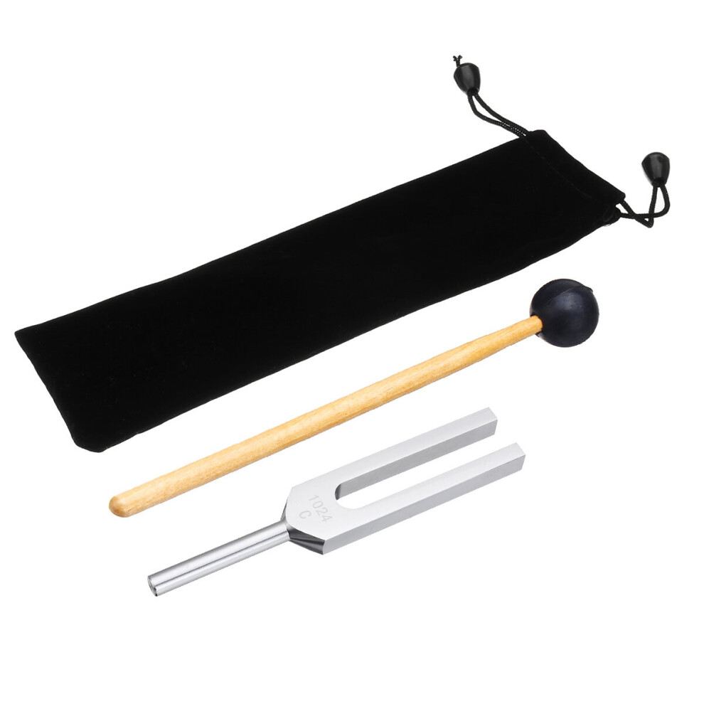 Dechoicelife (A-1024Hz) 128Hz 256Hz 512Hz 1024Hz 2048Hz 4096Hz Medical Neurological Chakras Tuning Fork Set For Sound Healing Therapy With Mallet Hammer