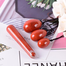 (a-4 pcs) Yoni Egg Natural Jasper Egg Set Drill Red Stone Crystal Wand Mineral Ball Kegel Exercise Pelvic Floor Muscle Vagina Woman Care