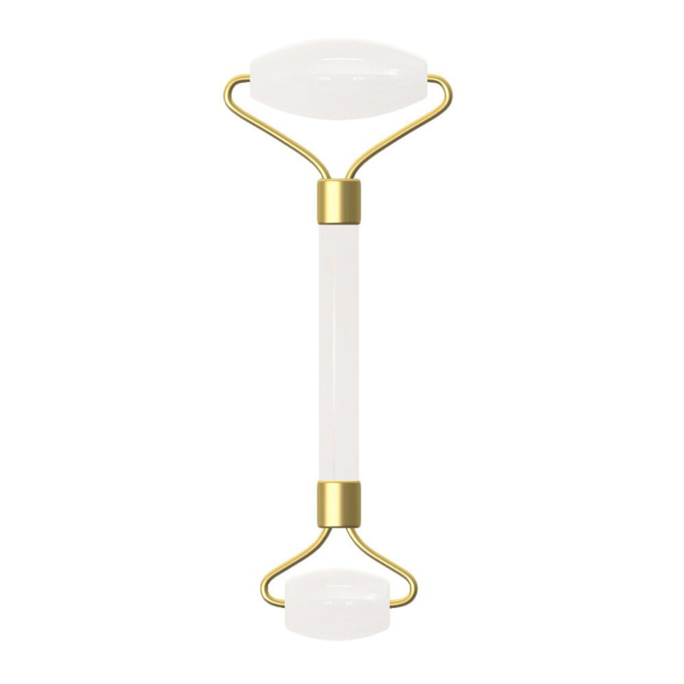 Dechoicelife White (A-Only Roller) Natural Jade Roller Guasha Board Scraper Set Quartz Face Roller Facial Massage Gua Sha Tool Stone Facial Massager
