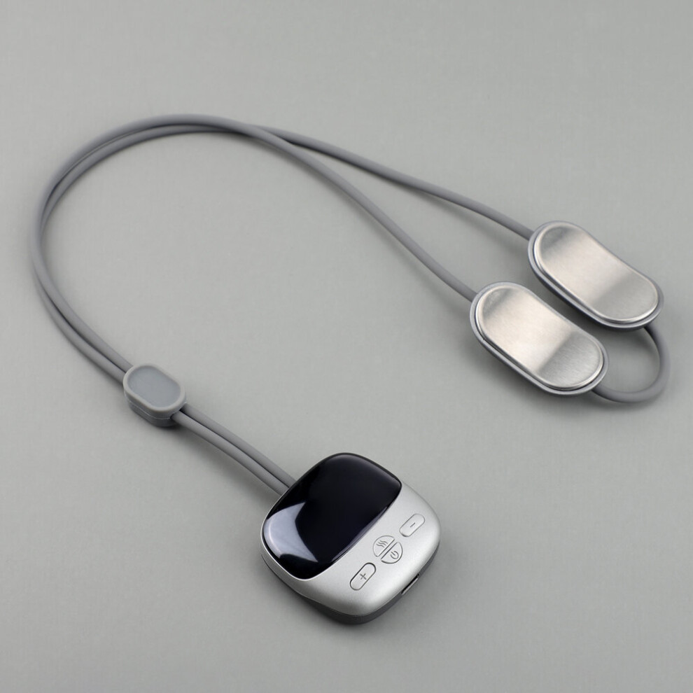 Dechoicelife Silver (A-) Microcurrent Cervical Spine Massager Smart Tens Ems Portable Hot Compress Shoulder And Neck Massager Muscle Stimulator Relax