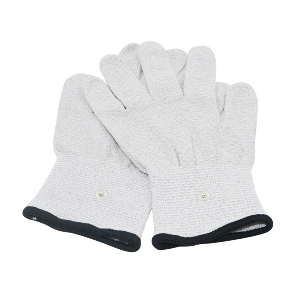 Dechoicelife (A-Gloves) 1 Pair Breathable Fiber Electrotherapy Massager Electrode Gloves With Cable Electrode Machine Electrode Gloves For Tens Mechines