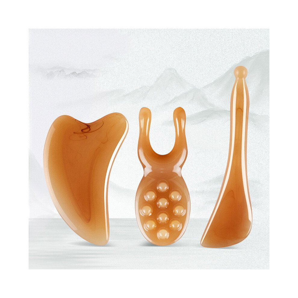 Dechoicelife (A-Set) Face Lifting Guasha Resin Scraping Massage Facial Scraper Tool Eye Spa Massage Plate Reduce Puffiness Nose Lifting Nose Massager
