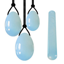 (a-1 set) Opal Jade Egg Set Opalite Yoni Eggs Jade Vaginal Balls Kegel Muscle Exercise Ball Pelvic Floor Massage Exerciser Vagina Massager