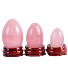 (a-3 pcs undrill base) Original Rose Quartz Yoni Egg Undrilled 3 pcs Massage Egg Set Pelvic Floor Muscle Training Vaginal Kegel Exercise Natural Stone