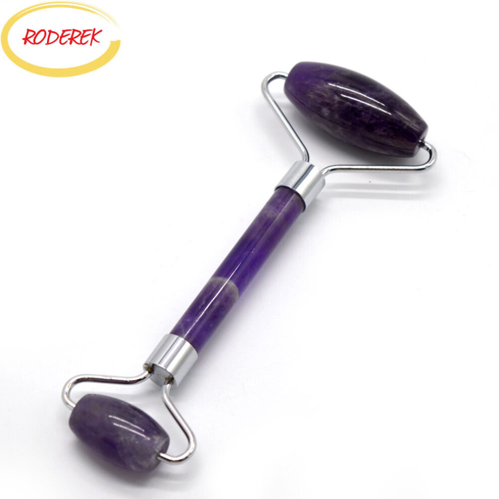 Dechoicelife Natural Jade Roller Amethyst Massage Roller Jade Face Massager Anti Cellulite Slimming Facial Massage Device
