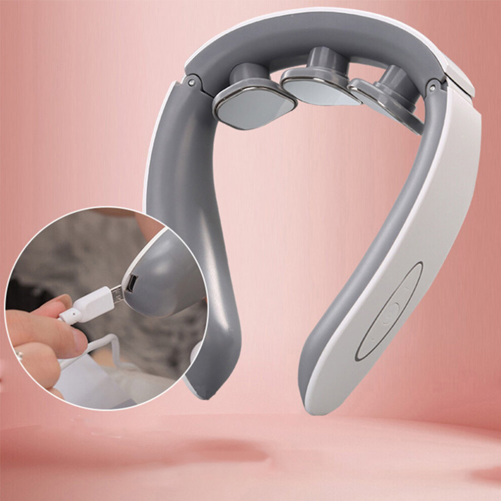 Dechoicelife (A-3 Breathing Lights) Ems Electric Neck Massager Cervical Massager Tens Pulse Neck Massage Neck Pain Relief Heating Therapy Lymphatic Massager Relax