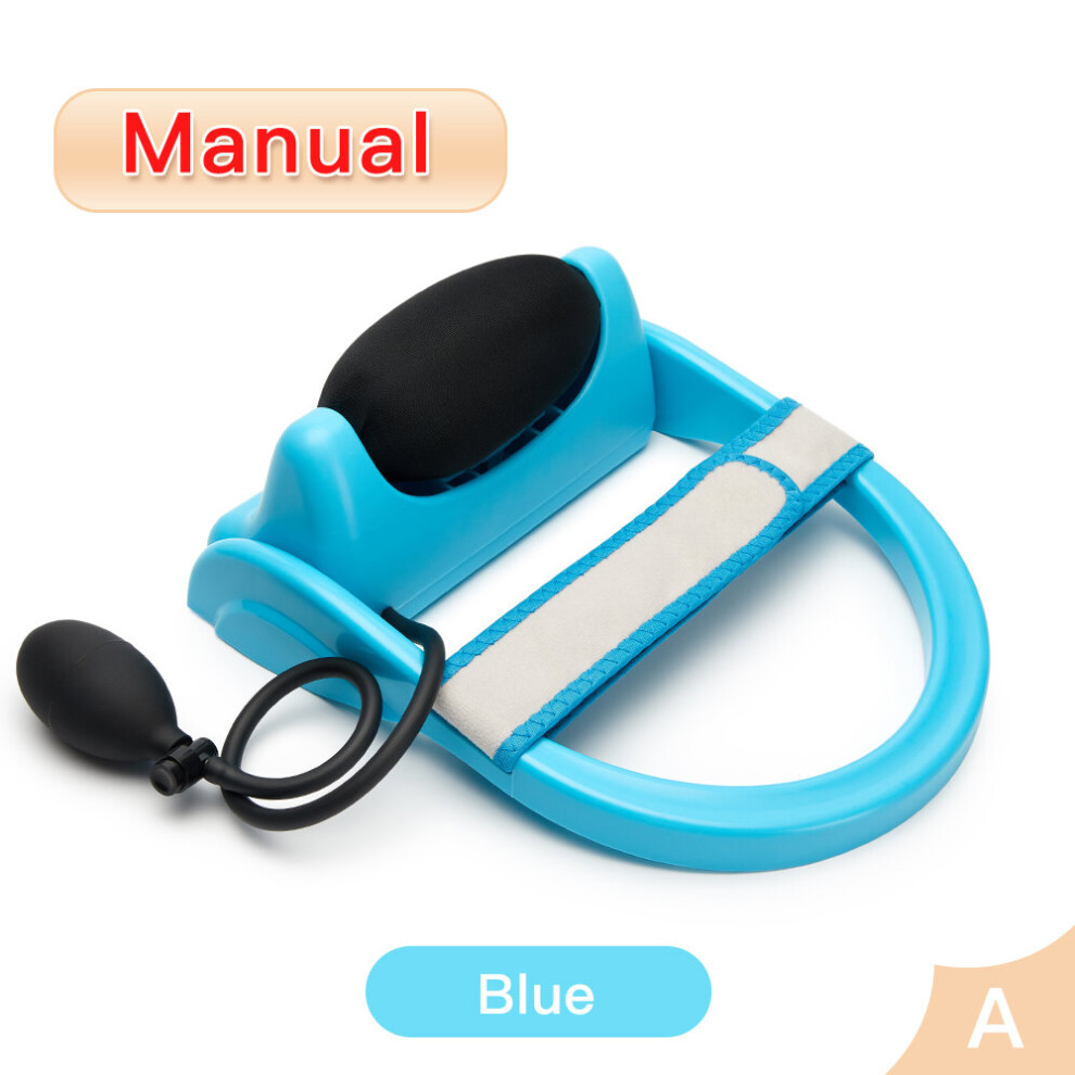 Dechoicelife Blue (A-Type A Manual ) Air Compression Kneading Neck Massage Pillow Cervical Chiropractic Traction Neck Stretcher Pain Relief Massager For Neck Tracto