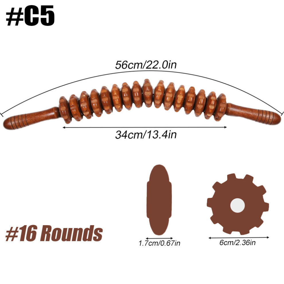 Dechoicelife (A-C5) Wood Muscle Roller Stick With Trigger Points Body Massager Roller For Waist Back Leg Relieve Muscle Soreness Cramping Tightness