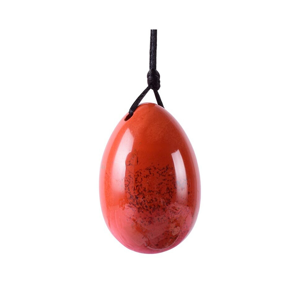 Dechoicelife Red (A-Drill 45X30) Natural Japser Yoni Egg Massage Tool Undrill&Wooden Base Crystal Mineral Ball Kegel Exercise Pelvic Floor Muscle Vaginal
