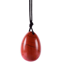 (a-drill 30x20) Natural Red Japser Yoni Egg Massage Tool Undrill&Wooden Base Crystal Mineral Ball Kegel Exercise Pelvic Floor Muscle Vaginal