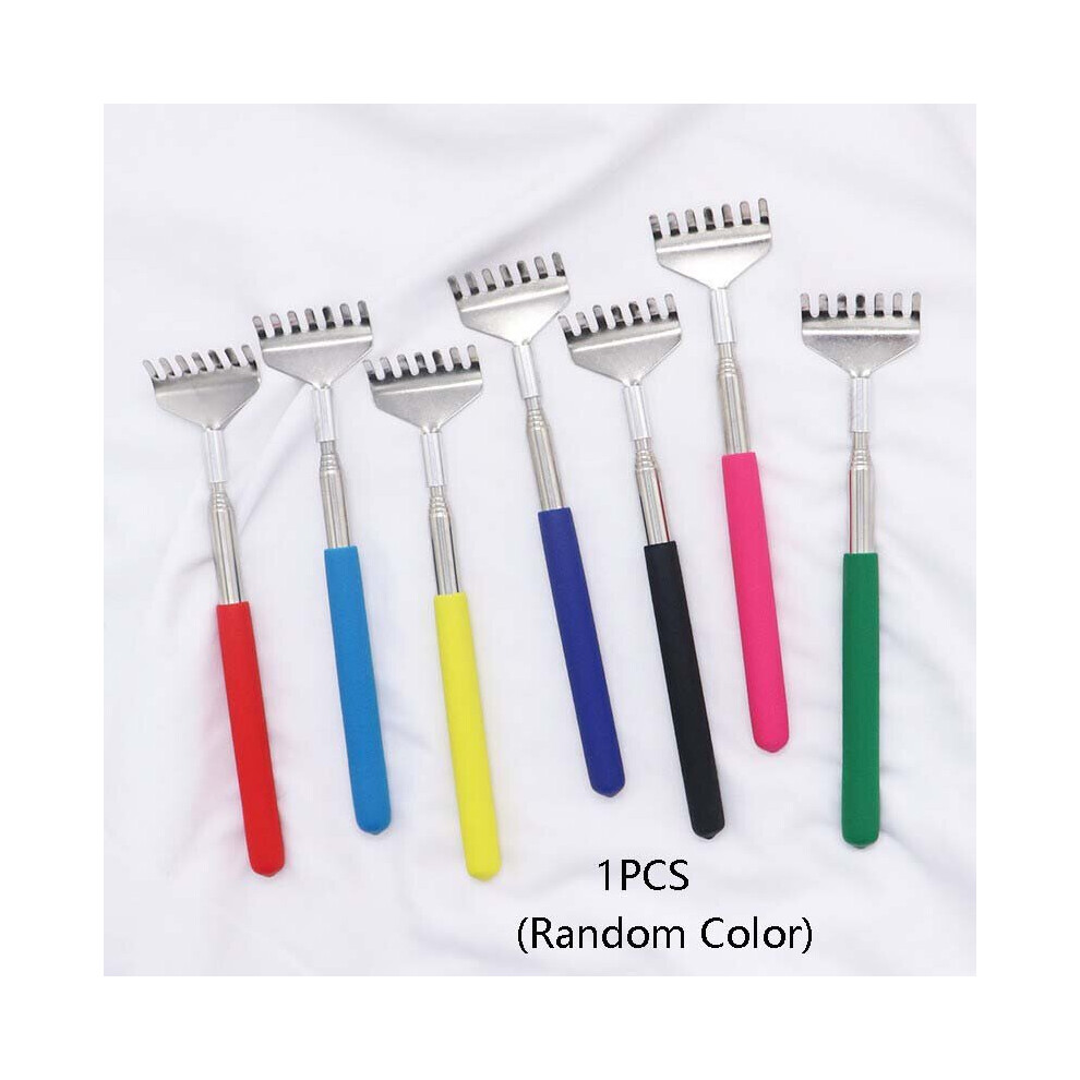 Dechoicelife Back Scratcher Telescopic Adjustable Portable Practical Backbone Scratch Massage Itch Scratch Massager Extendable Steel Tickle