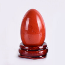 (a-1 piece 40X25MM) Natural Red Japser Yoni Egg Massage Tool Undrill&Wooden Base Crystal Mineral Ball Kegel Exercise Pelvic Floor Muscle Vaginal