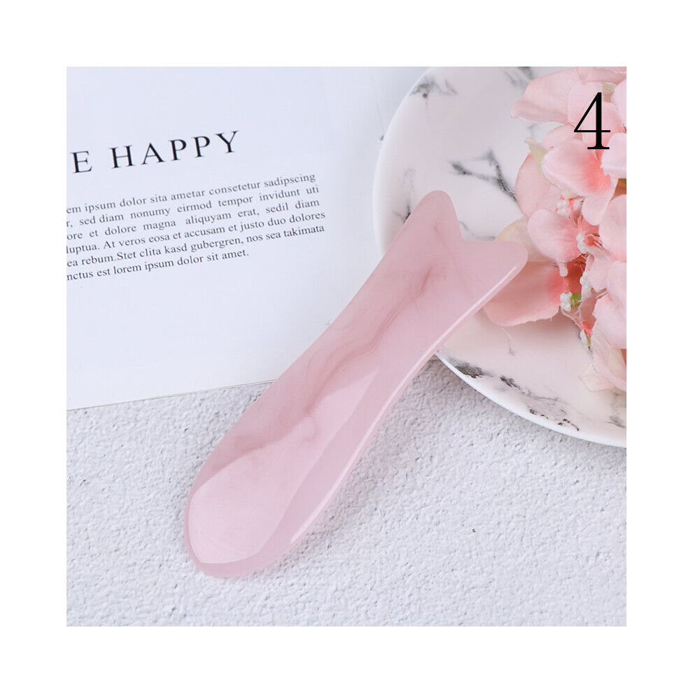 Dechoicelife Orange (A-) Natural Aventurine Jade Stone Resin Guasha Massage Tool Acupuncture Spa Therapy Gua Sha Massager Scraping Board Antistress Body