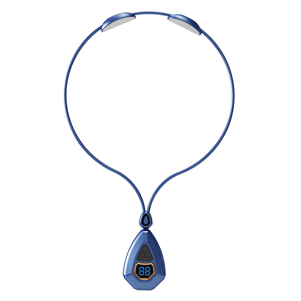 Dechoicelife Blue (A-) Smart Neck Massager Mini Pendant Cervical Spine Massager Portable Hot Compress Neck Massagers Ems Muscle Relax Pain Relief Gift