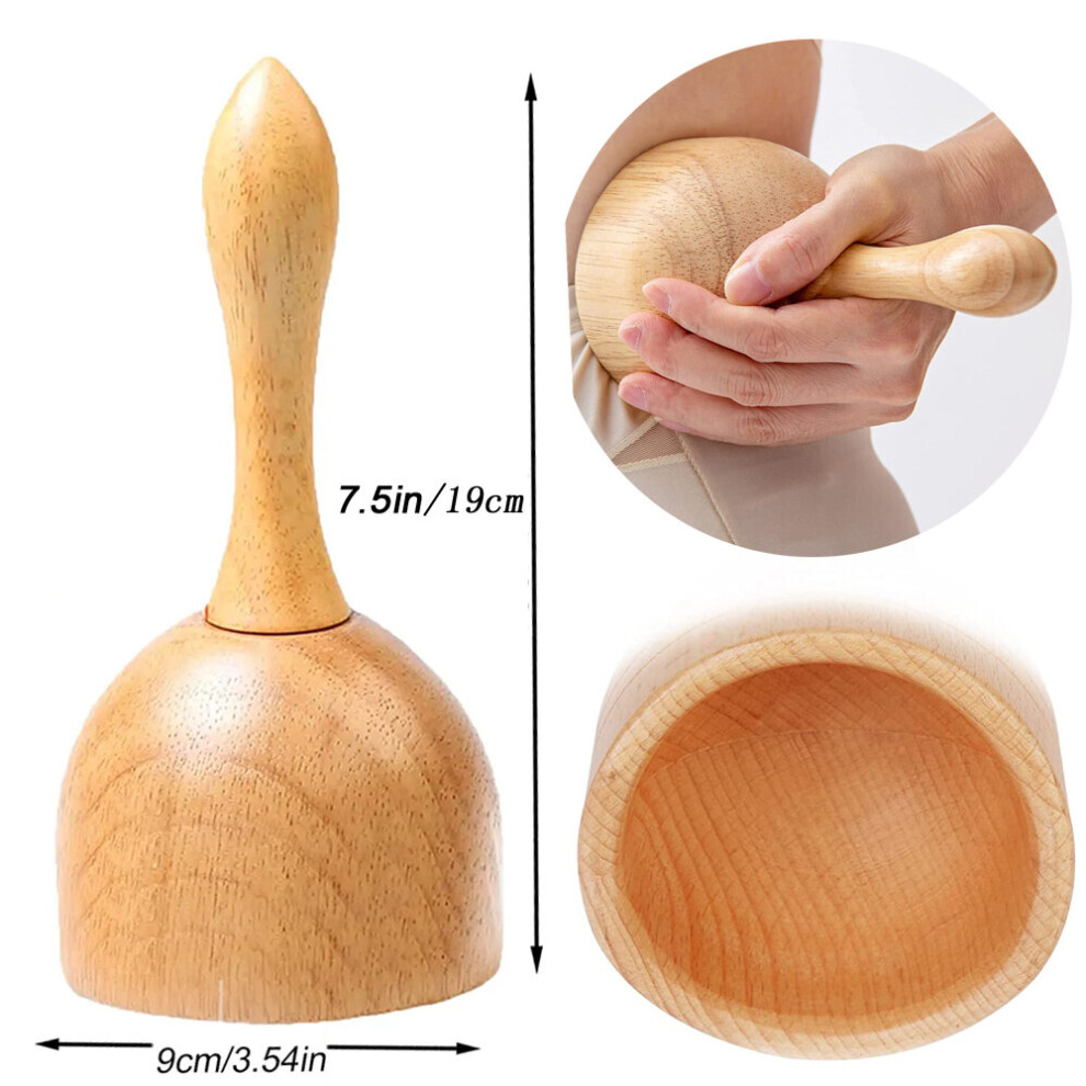Dechoicelife (A-1) Wooden Handheld Massage Cup,Wooden Swedish Cup, Lymphatic Drainage Massage Tool,For Body Sculpting Anti-Cellulite Gua Sha