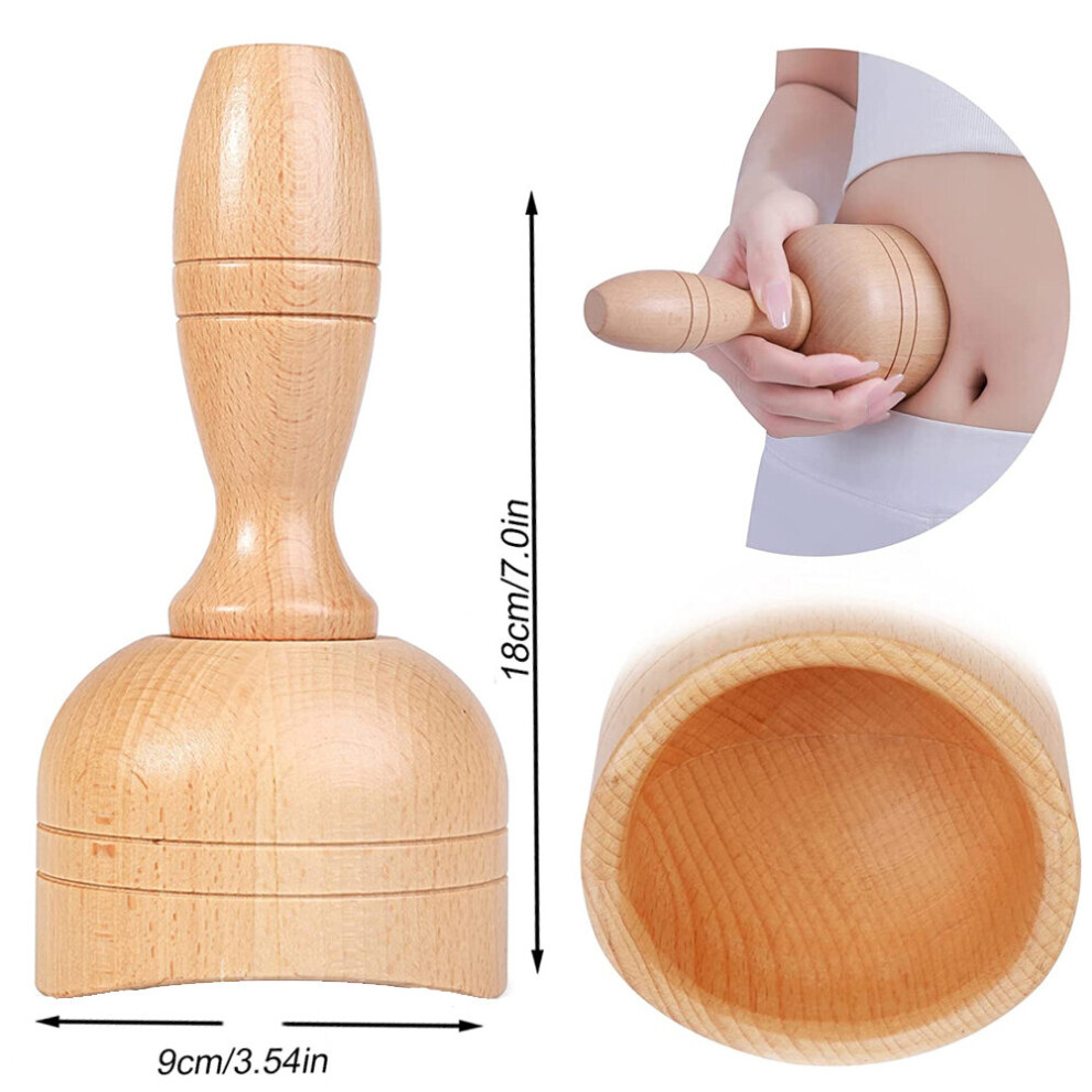 Dechoicelife (A-6) Wooden Handheld Massage Cup,Wooden Swedish Cup, Lymphatic Drainage Massage Tool,For Body Sculpting Anti-Cellulite Gua Sha