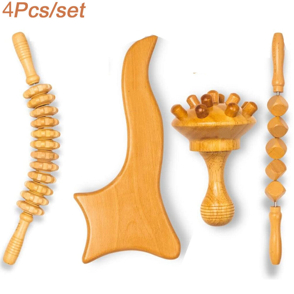 Dechoicelife (A-Auburn) Wood Therapy Massage Tools For Body Shaping,Maderoterapia Kit,Lymphatic Drainage And Cellulite Wood Massage Tools For Back