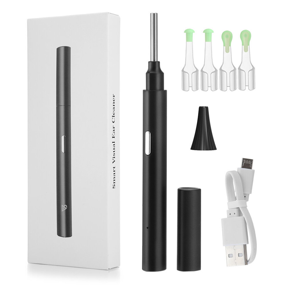 Dechoicelife Black (A-) Earwax Removal Ear Pick Stick Wireless Otoscope 3.9Mm Visible Endoscope Electric Scoop Earpick Massager Tool For Iphone Android