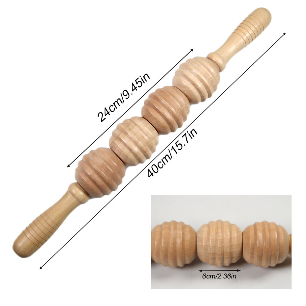 Dechoicelife (A-Style B) Manual Wooden Fascia Massage Roller Trigger Points For Release Cellulite Sore Muscle Blasting, Professional Therapy Massage Tool