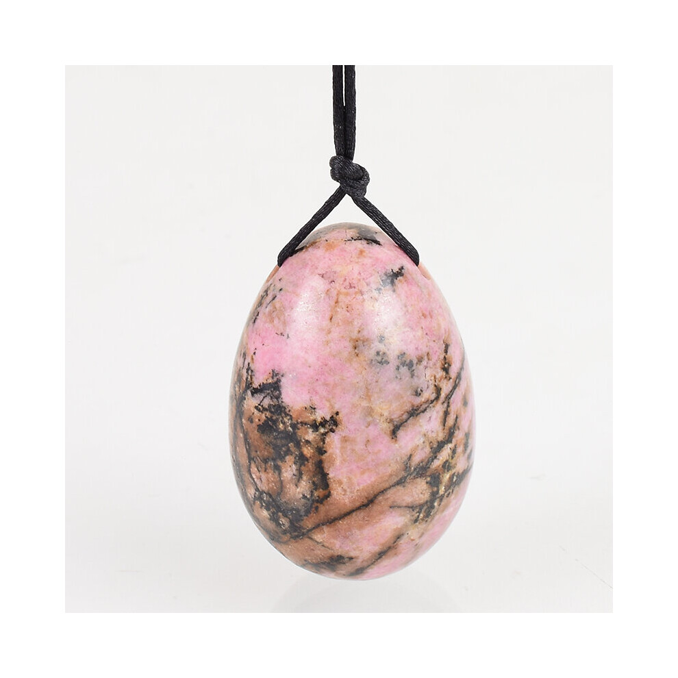 Dechoicelife (A-45X30 Mm) Jade Egg Set Drill Natural Rhodonite Yoni Egg Mineral Quartz Healing Massage Ball Kegel Exercise Pelvic Floor Muscle For Women