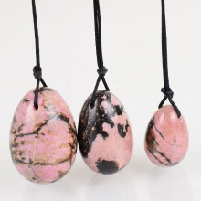 (a-3 pcs) Jade Egg Set Drill Natural Rhodonite Yoni Egg Mineral Quartz Healing Massage Ball Kegel Exercise Pelvic Floor Muscle For Women
