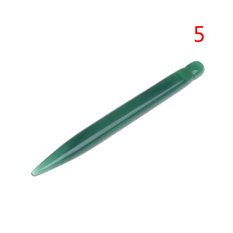 Dechoicelife (A-Orange) Natural Jade Guasha Scraping Face Massage Wand For Therapy Stick Point Guasha Faical Massage Treatment Hot