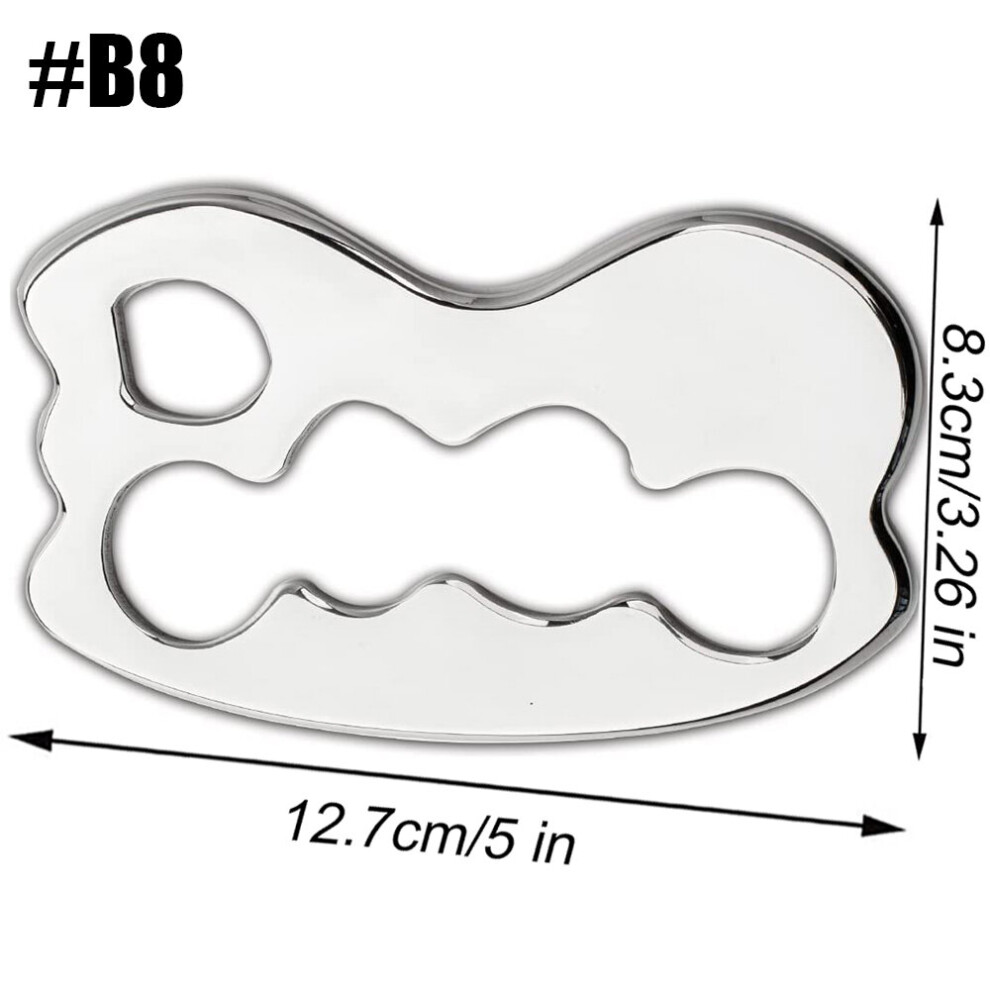 Dechoicelife (A-B8) Stainless Steel Scraping Massage Tools Muscle Scraper Metal Massage Tools Scraping Massage Board For Sore Muscle Relief Massager