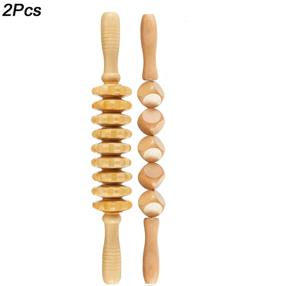 Dechoicelife (A-2Pcs) Wood Therapy Massage Tools Lymphatic Drainage Massager Wooden Massager Body Sculpting Tools For Maderoterapia Colombiana
