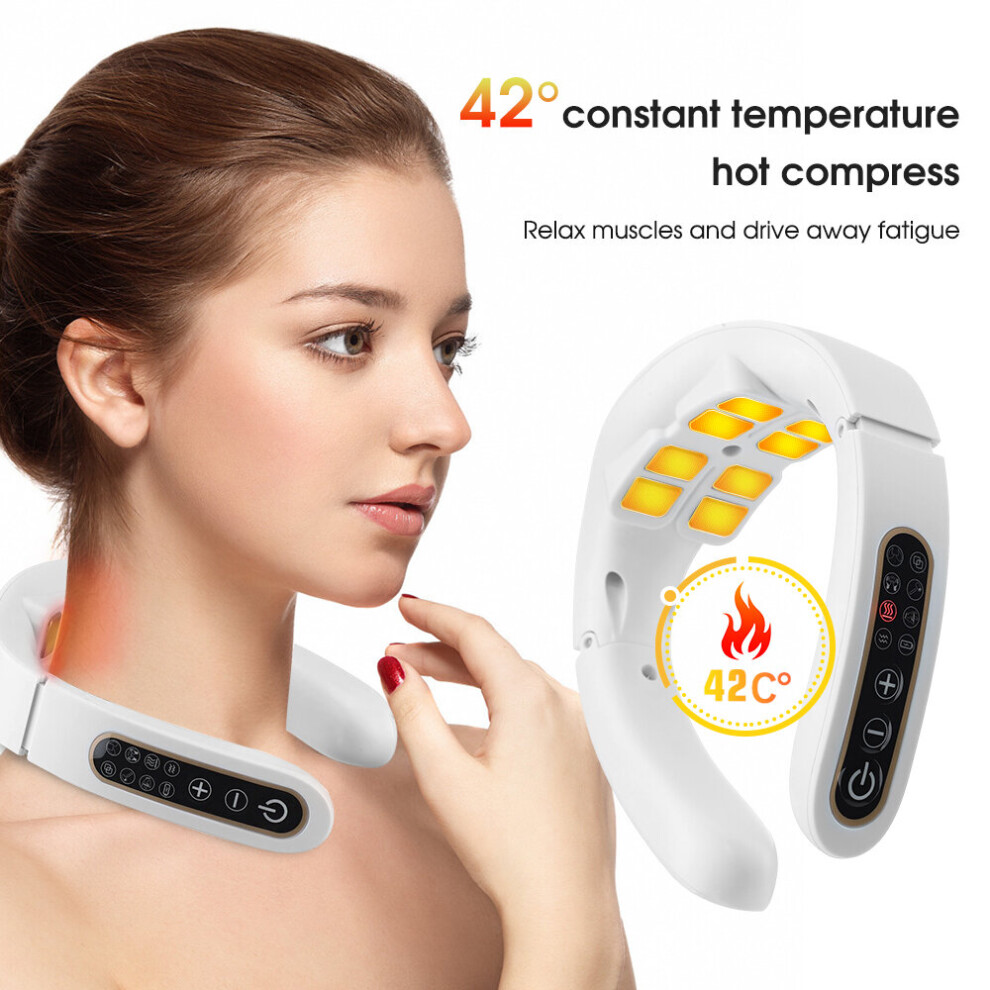 Dechoicelife New Neck Massage Cervical Spine Massager Strength Adjustment Usb Rechargeable Intelligent Pulse Heating Neck Massager Neck Care