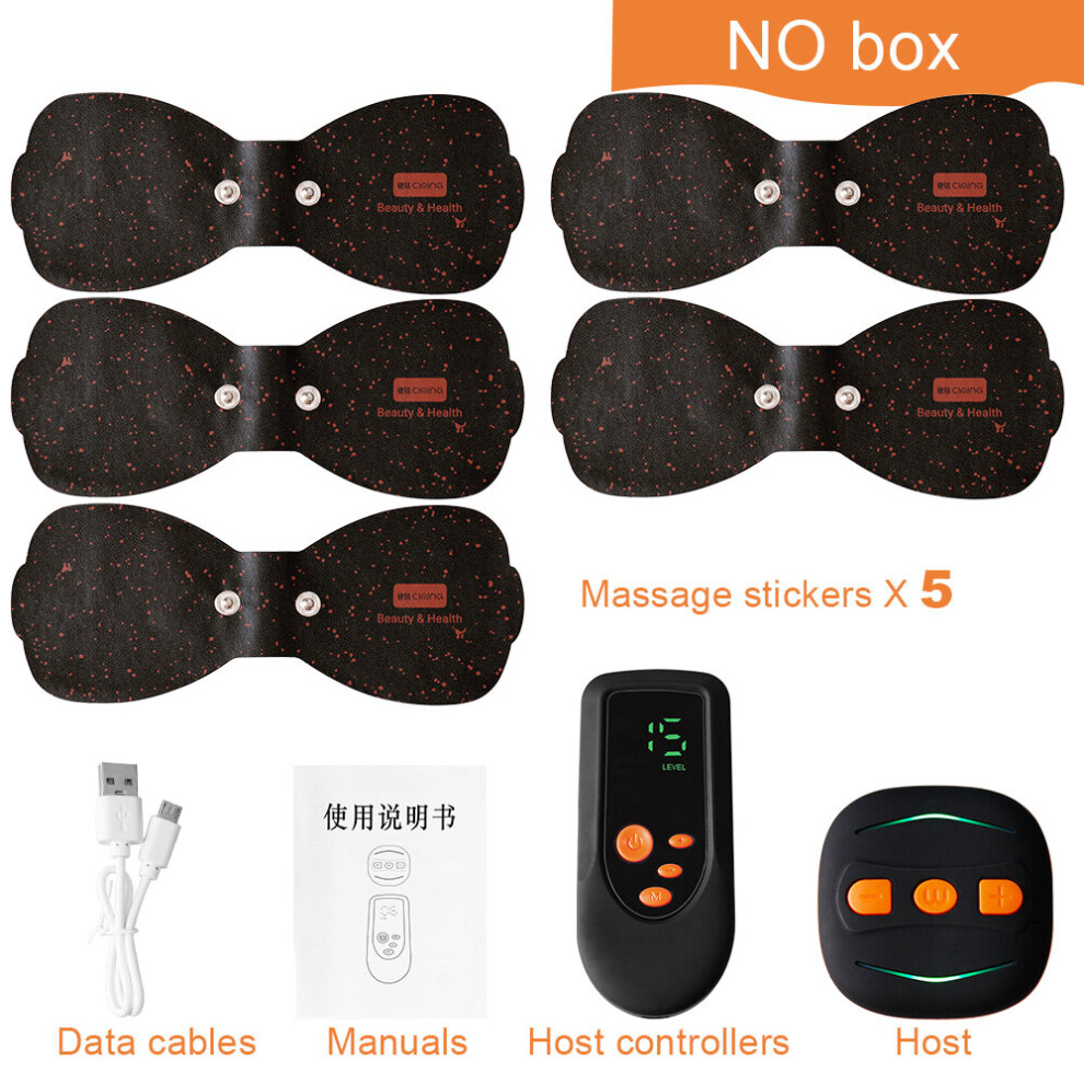 Dechoicelife (A-Orange No Box 5P) Smart Electric Neck Massager Patch Ems Neck Remote Control Cervical Pulse Muscle Stimulator Acupuncture Relief Pain Massage
