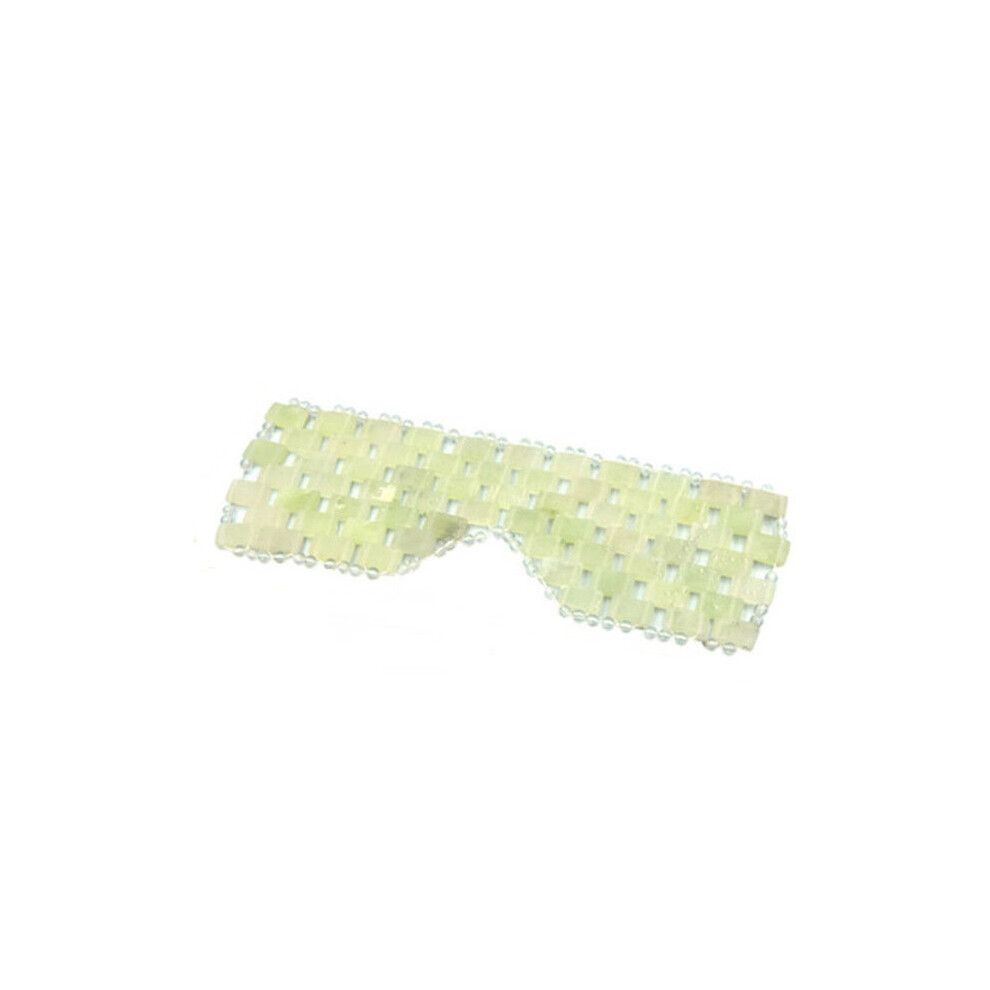 Dechoicelife Green (A-) Rose Quartz Cooling Eye Mask Natural Jade Eye Mask Cold Therapy Eye Massager Amethyst Sleeping Masks Stone Massage Relaxation