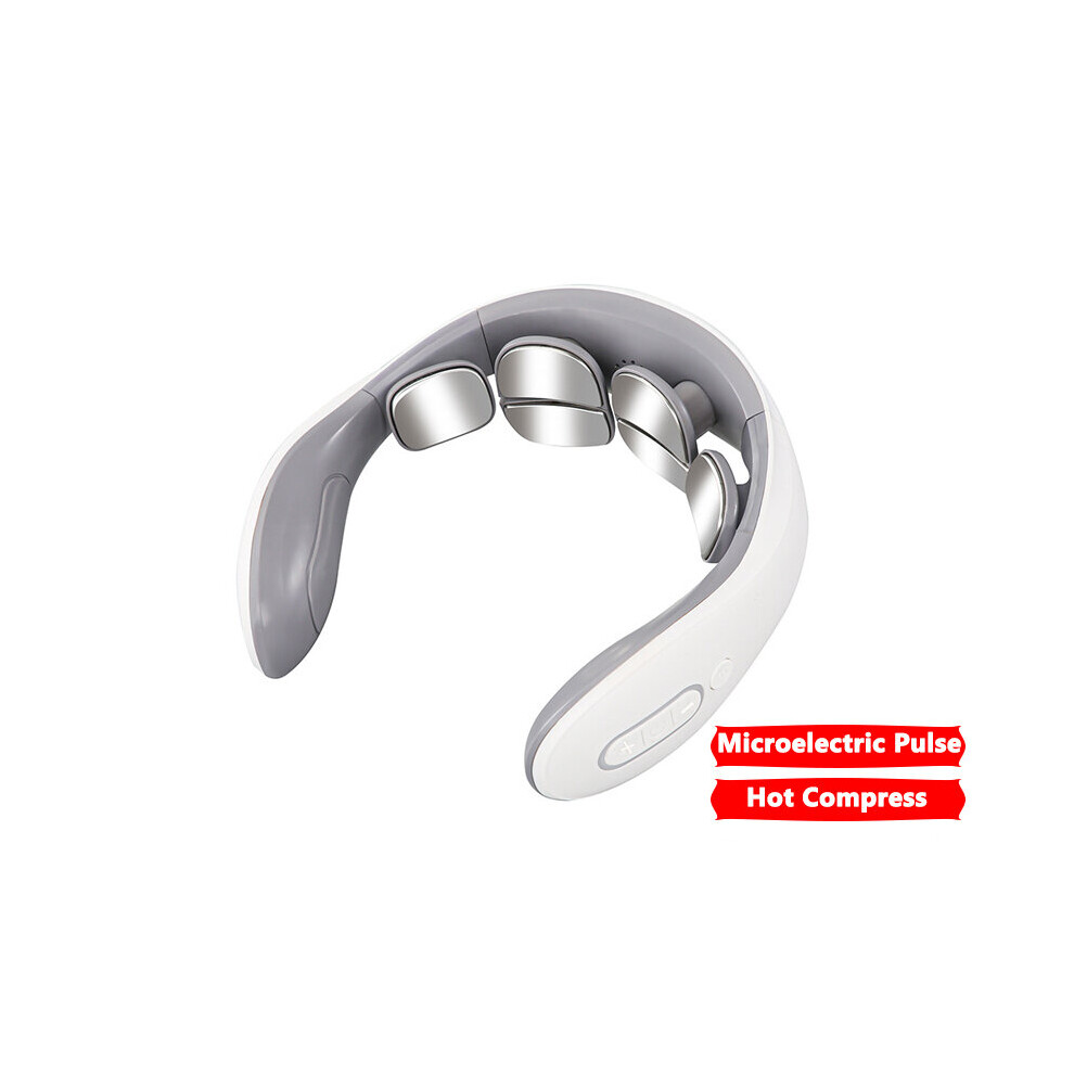 Dechoicelife (A-Type 2) Vibration Neck Masssger Smart Electric Rechargeable Neck Massage Device Hot Compress Magnetic Pulse Voice Cervical Massager