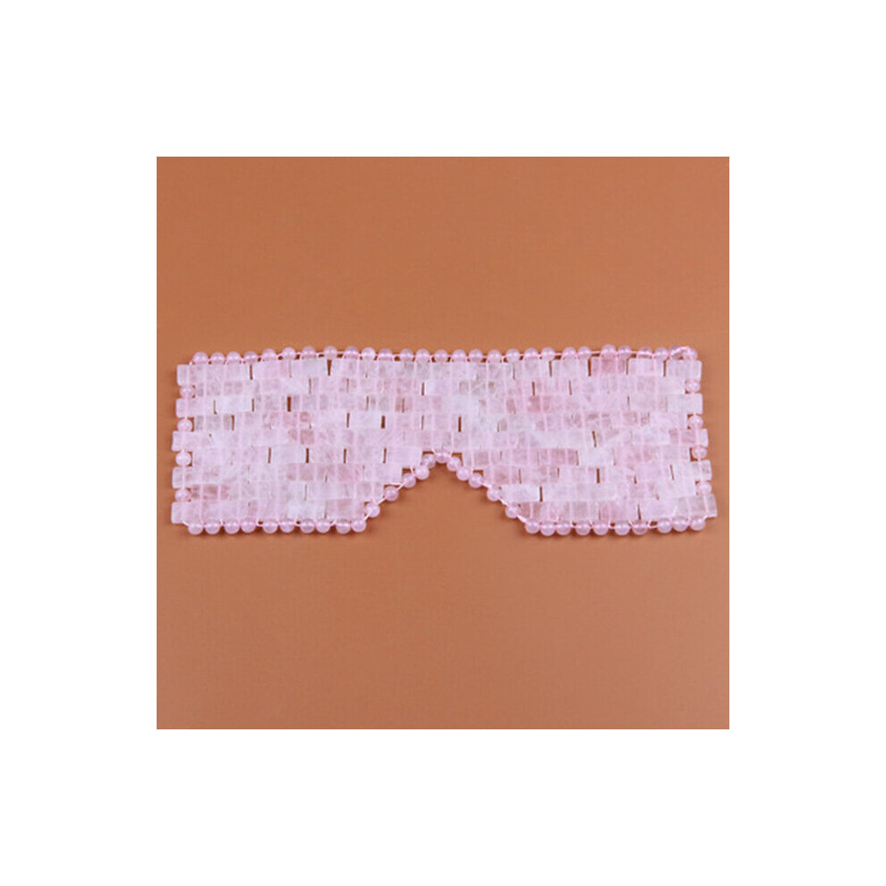 Dechoicelife (A-Rose Quartz) Rose Quartz Cooling Eye Mask Natural Jade Eye Mask Cold Therapy Eye Massager Amethyst Sleeping Masks Stone Massage Relaxation
