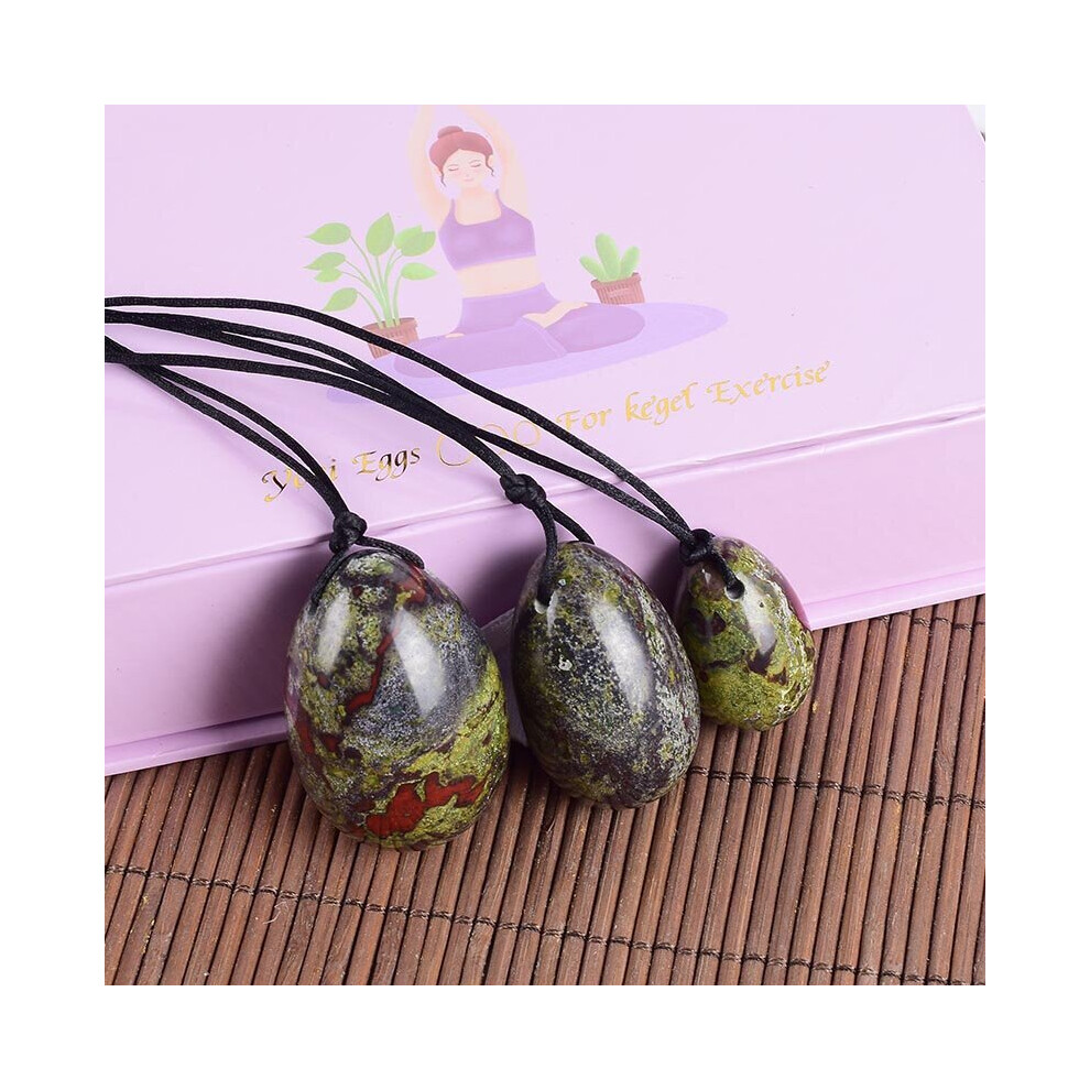 Dechoicelife (A-3 Pcs And Box) Yoni Eggs Set Massage Egg Natural Blooded Jasper Ball Kegel Exercise Tools Health Vaginal Muscle Crystal Healing Stone Gift Box