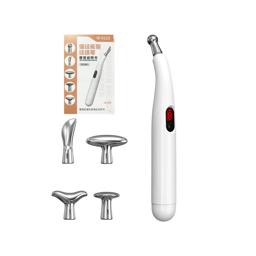 Dechoicelife (A-Battery) Electronic Acupuncture Pen Point Massager Electric Meridians Laser Therapy Heal Massage Pen Meridian Energy Pen Pain Relief Tool