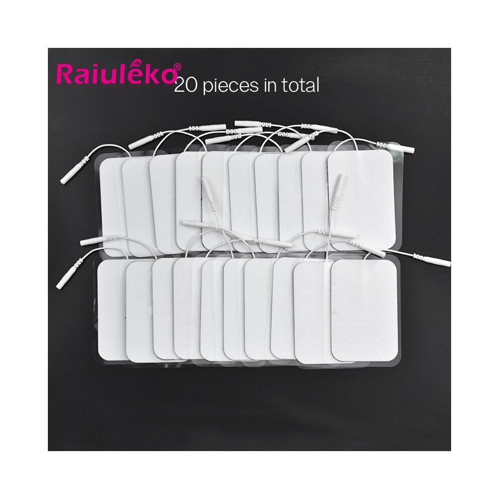 Dechoicelife 20 Pcs 2Mm Plug Reusable Self Adhesive Tens Electrode Pads/Patch For Muscle Stimulator Digital Meridian Physiotherapy Massager