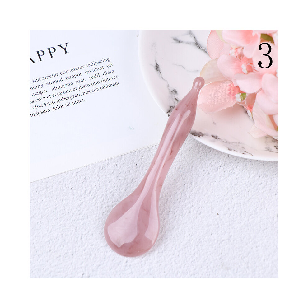 Dechoicelife (A-N3) Gua Sha Board Body Massager Natural Jade/Rose Quartz Stone Guasha Facial Spa Massage China Traditional Scraping Healing