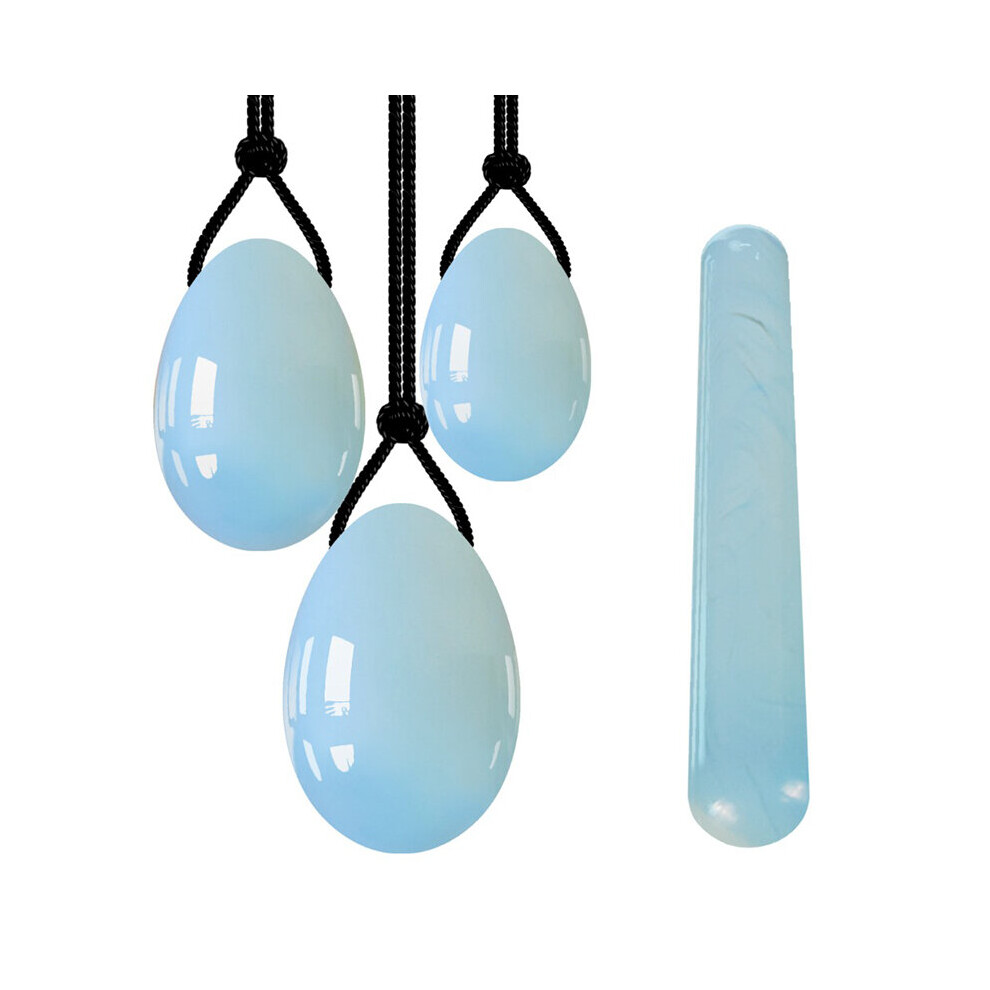 Dechoicelife (A-Opal Set) Natural Jade Egg Vaginal Balls Yoni Egg Set Yoni Wand Vaginal Tightening Massage Ball Kegel Balls Vagina Muscle Kegel Exerciser