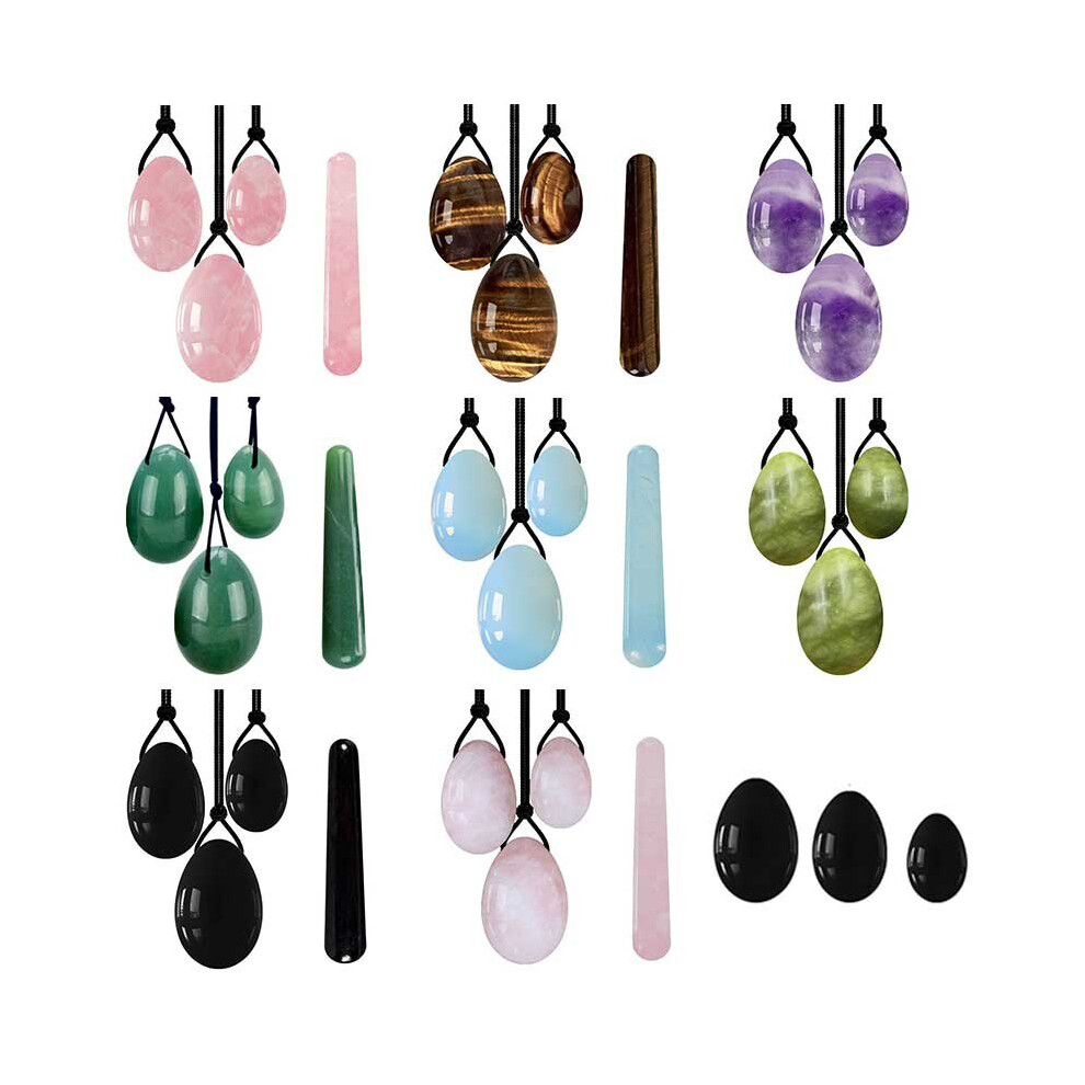 Dechoicelife Green (A- Jade Egg) Natural Jade Egg Vaginal Balls Yoni Egg Set Yoni Wand Vaginal Tightening Massage Ball Kegel Balls Vagina Muscle Kegel Exerciser
