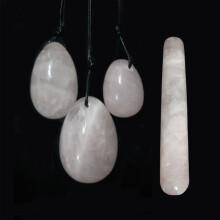 (a-light pink set) Natural Jade Egg Vaginal Balls Yoni Egg Set Yoni Wand Vaginal Tightening Massage Ball Kegel Balls Vagina Muscle Kegel Exerciser