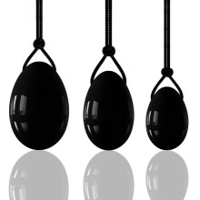 (a-black obsidian egg) Natural Jade Egg Vaginal Balls Yoni Egg Set Yoni Wand Vaginal Tightening Massage Ball Kegel Balls Vagina Muscle Kegel Exerciser