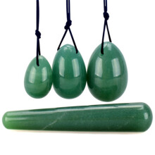 (a-green jade set) Natural Jade Egg Vaginal Balls Yoni Egg Set Yoni Wand Vaginal Tightening Massage Ball Kegel Balls Vagina Muscle Kegel Exerciser