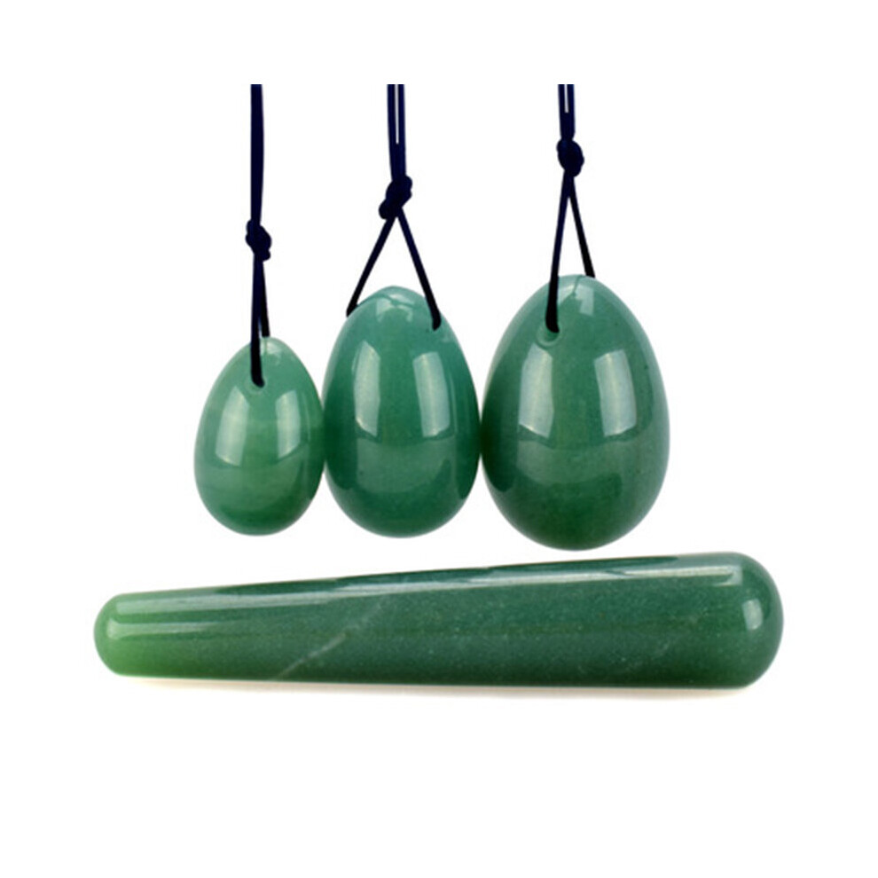 Dechoicelife Green (A- Jade Set) Natural Jade Egg Vaginal Balls Yoni Egg Set Yoni Wand Vaginal Tightening Massage Ball Kegel Balls Vagina Muscle Kegel Exerciser