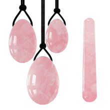 (a-pink set) Natural Jade Egg Vaginal Balls Yoni Egg Set Yoni Wand Vaginal Tightening Massage Ball Kegel Balls Vagina Muscle Kegel Exerciser