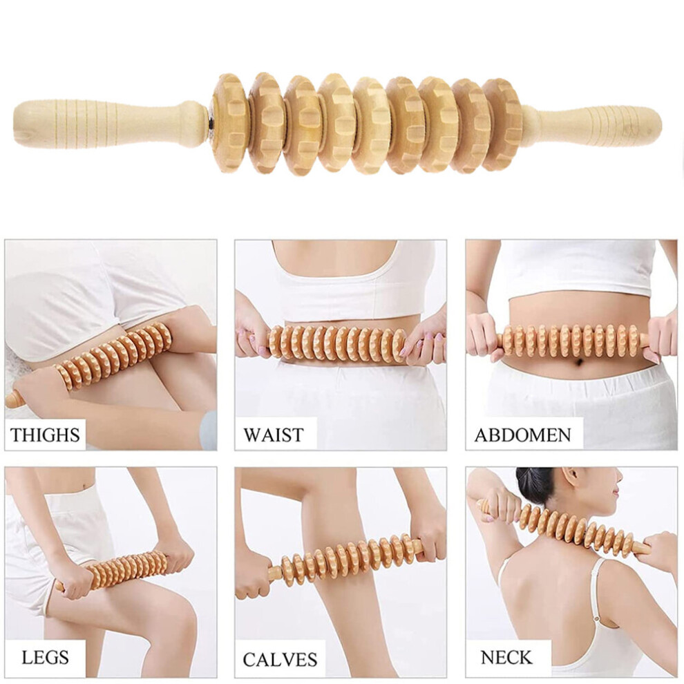 Dechoicelife (A-8) Wood Therapy Massage Tools,Wooden Massage Muscle Roller Stick,Maderoterapia Colombiana,Lymphatic Drainage Massager