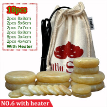 (a-NO6) Tontin topaz jade hot stone massage set body massager Salon SPA with heater box Stone Massage Rocks CE and ROHS healthcare